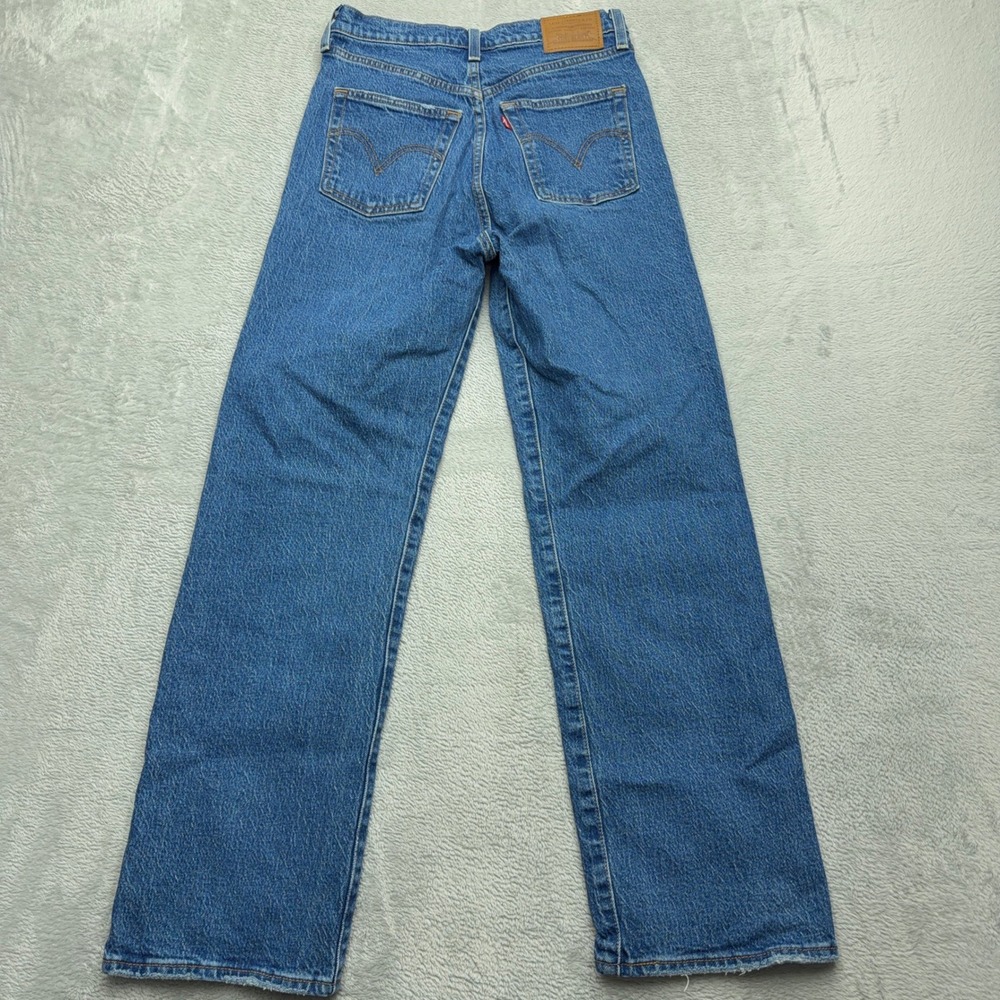 Levi's Jeans Womens 26 Blue Ribcage Straight Ankle High Rise Button Fly Denim - Picture 6 of 8